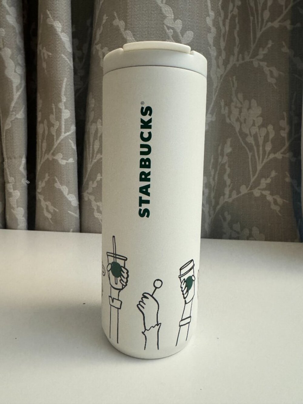 Starbucks 2025 White 16 oz Insulated Tumblers Set of 2 NWT - Picture 2 of 5